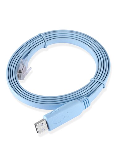 Generic USB To RJ45 Serial Console Port Cable 6feet Blue
