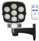 Latus Solar Lamp Simulation Camera Solar Powered Sensor Light 77 LED Street Spotlight Solar Lamp Outdoor Garden Light Wall Lamp Fake Camera With Remote Control (White)