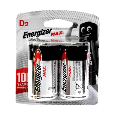 Energizer Alkaline Battery D Size Pack of 2 Pieces