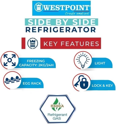 Westpoint 180 Liters Top Mount Double Door Refrigerator DEFROST, 2 Star ESMA RATED with Lock &amp; Key, Inside Light, WRN1816ER White