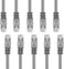 Cat 6 Ethernet Cable 2M Patch Cable, Ethernet Cable, Network Cable, Internet Cable 10 pcs - Grey