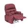 In House Velvet Classic Cinematic Recliner Chair With Cups Holder - Dark Pink - NZ80