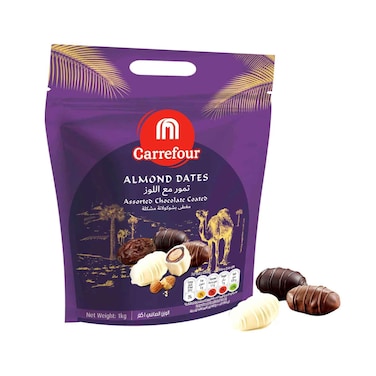 Maf Carrefour Almond Dates Assorted Chocolate Coated 1kg