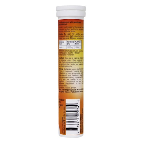 Activise Vitamin C 1000mg Orange Flavour Effervescent 20 Tablets