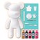 DIY CREATE YOUR OWN UNIQUE ACRYLIC FLUID POURING PAINT MONEY SAVING BEAR (13 inch - 33 cm) COMPLETE SET, Colors: Gold, Black, Rose-Red, Blue-Green, Fluorescent-Pink, Fun Creative Gift