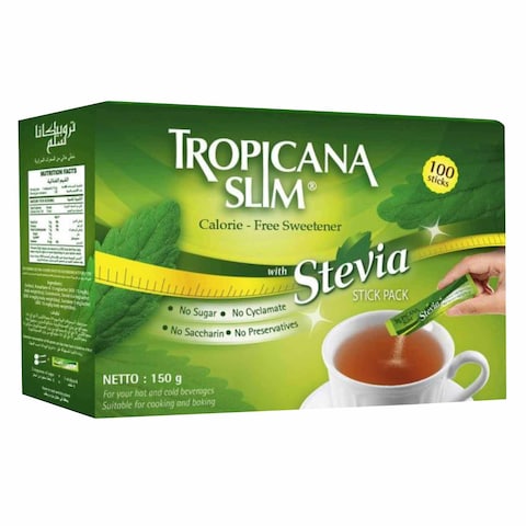 Tropicana Slim Stevia Calorie Free Sweetener 150g