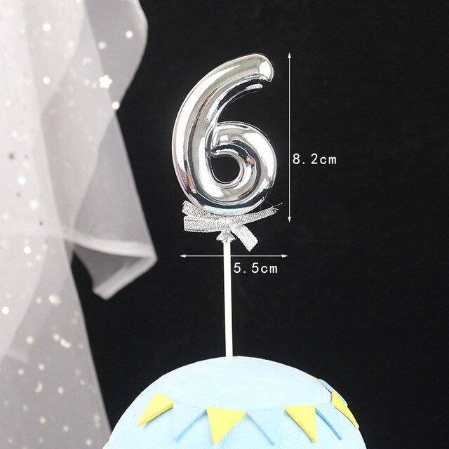 Buy Italo Creative Cake Topper Number - 6 Silver Online | Carrefour UAE