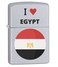 Zippo Classic Lighter 205 Ci412710 I Heart Egypt with Round Shape Egypt Flag Design | Windproof | Metal Material - Satin Chrome