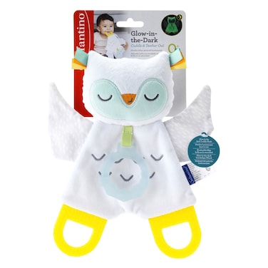 Infantino Glow In The Dark Soft Owl Cuddle And Teether White