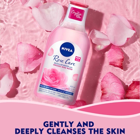 NIVEA Face Micellar Water Mono-phase Makeup Remover Rose Care Dry &amp; Sesitive Skin 400ml