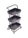 3 Tier Utility Rolling Storage Cart With Handles And Lockable Wheels Brown 43x36x86.5cm