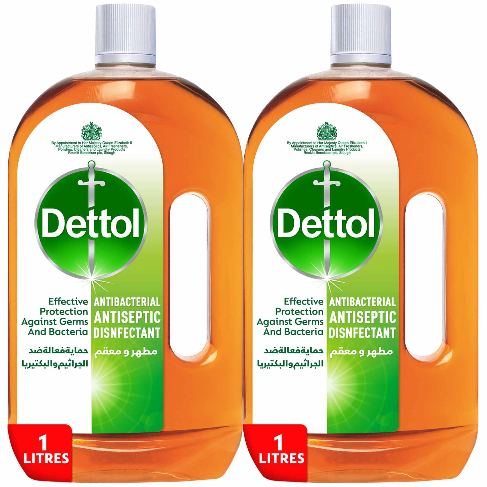 Dettol 100% 1リットル✖️2個セット Dettol Antiseptic Disinfectant Liquid Value Pack 2 x 1 Litre