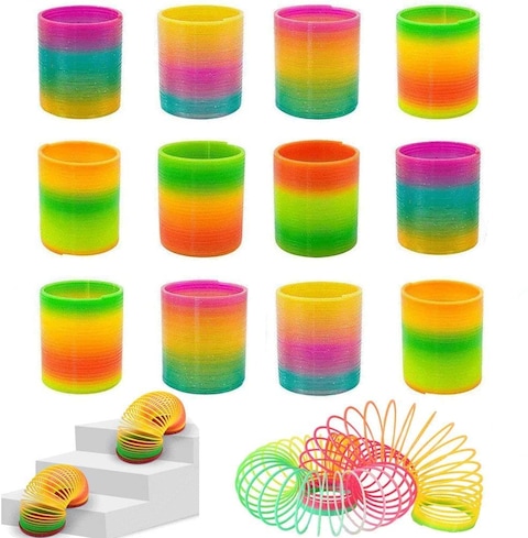 SHOWAY Colorful Rainbow Spring Coil (Pack of 12)