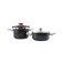 Life Smile Pressure Cooker 4 Litre + 6 Litre Set Stainless Steel / Granite Coating / Effortless Locking System
