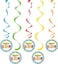 Creative Converting Bright Birthday Dizzy Danglers 5-Pack- 39-inch x 4.5-inch Size- Multicolor