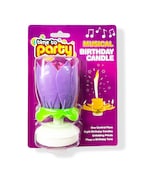 اشتري Party Time Lavender/ Purple Romantic Flower Musical Candles Happy Birthday Musical Candle Cake Topper - Cake Decoration في الامارات