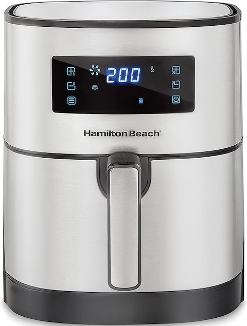 Hamilton Beach Digital Air Fryer With 8 Pre-Sets For Air Fry, Roast, Bake, Reheat Quick Easy Meals, 5.6L Capacity, 1700W, Easy To Clean Non-Stick Basket, 35075-ME