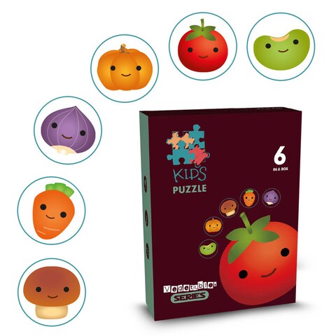 Little Story 6-in-1 Matching Puzzle Educational &amp; Fun Game - Vegetables