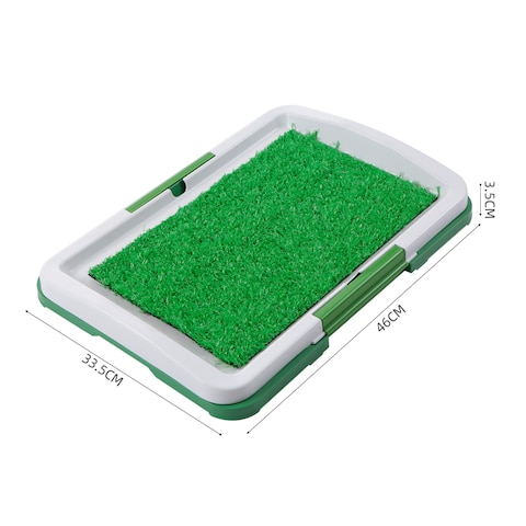 Decdeal - Dog Litter Box Pad Potty Training Synthetic Grass Mesh Tray 3 Layer Pet Toilet for Dogs Indoor Outdoor Use