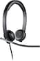 Logitech H650E Wired Headset, Stereo Headphones With Noise-Cancelling Microphone, USB, In-Line Controls, Indicator LED, Pc/Mac/Laptop - Black