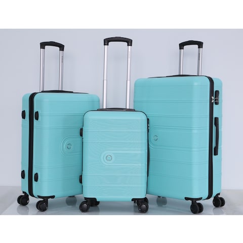 STARLIFE 3 Piece ABS Hard side Trolley Luggage Set Spinner Wheels with Number Lock