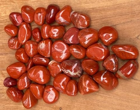 Vsell24 Polished Red Stone Pebbles, 5-8 cm, for Plants, Decor, Aquariums, Vases, Gardens, Landscaping, 03Kg