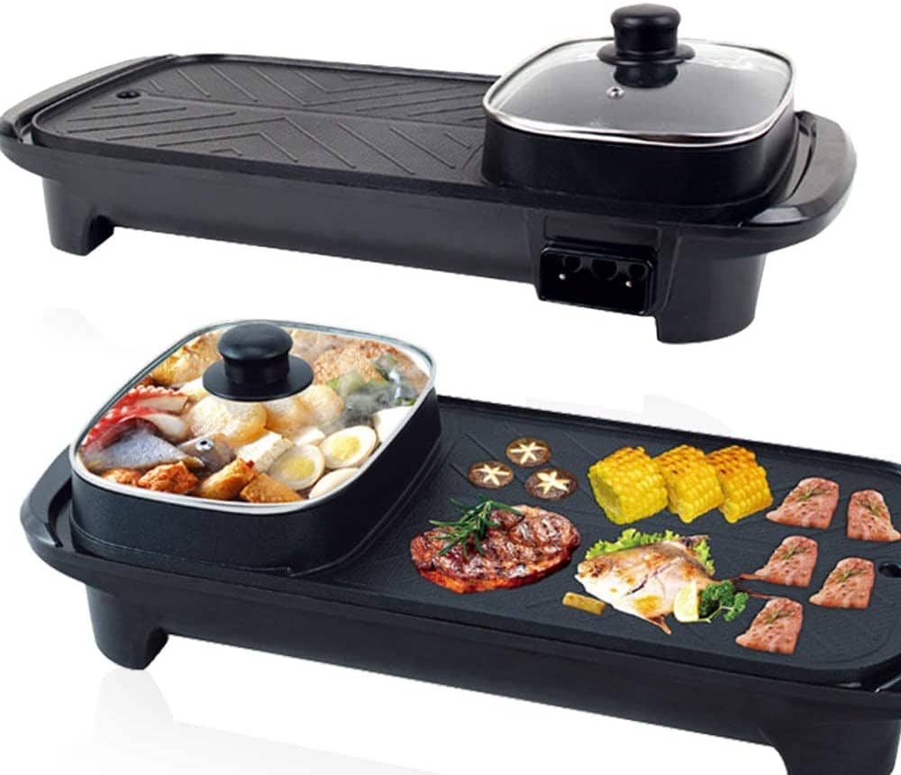 Buy Non-Stick Indoor 2 in 1 Electric BBQ Grill & Hot Pot Online ...