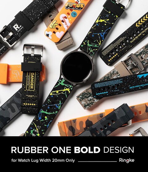 Ringke Galaxy Watch / Watch Lug Width 20mm Watch Band  Rubber One Bold Watch Straps  Paint
