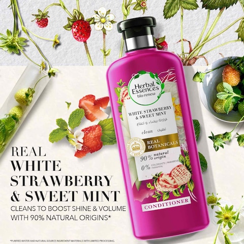 Herbal Essences Bio Renew Clean White Strawberry And Sweet Mint Conditioner Pink 400ml