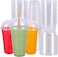 Lavish 12 Oz Disposable Crystal Clear PET Plastic Cups With Dome Lids [100 Sets] For Picnic, Travel, And Events