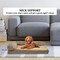 Dog bed with bolsters for medium-sized dogs, Orthopedic dog couch bed with memory foam layer and removable washable cover, Nonskid bottom 60 cm L (Khaki)