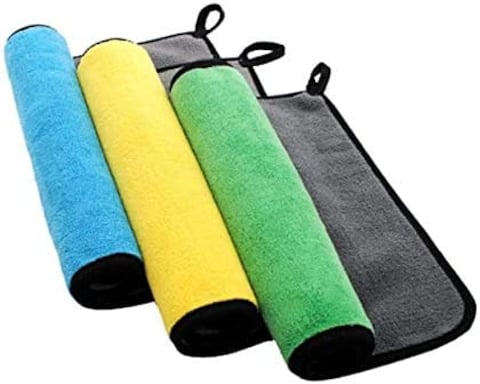 Car Microfiber Cleaning Cloths, Lint-Free Dual Layer or Polishing Washing - 30 x 30cm - Pack of 3
