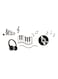 Outad Music Note Wall Sticker Black
