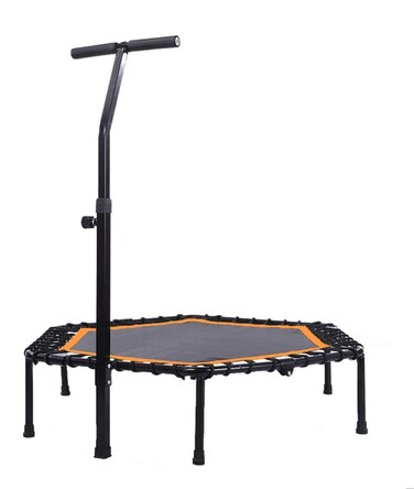 YALLA HomeGym Exercise Trampoline with Adjustable Handrail Bar, Indoor And Outdoor for Adults &amp; Kids