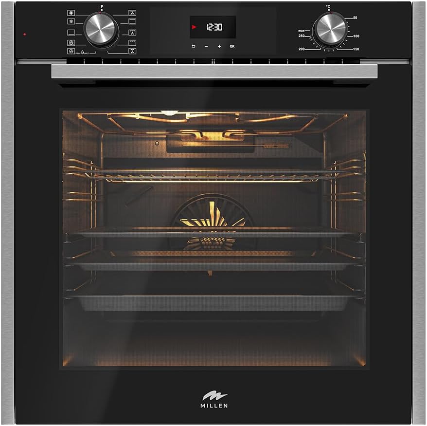 MILLEN Built In Electric Oven, 10 Cooking Modes, 81L - 3 Years Warranty, SCHOTT Inner Glass, MEO 6005 BL