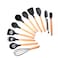 Generic-Silicone Kitchen Utensil Set 11 Pcs Beech Wooden Handle Heat-Resistant Non-Stick Spoon Spatula Ladle Cooking Tools