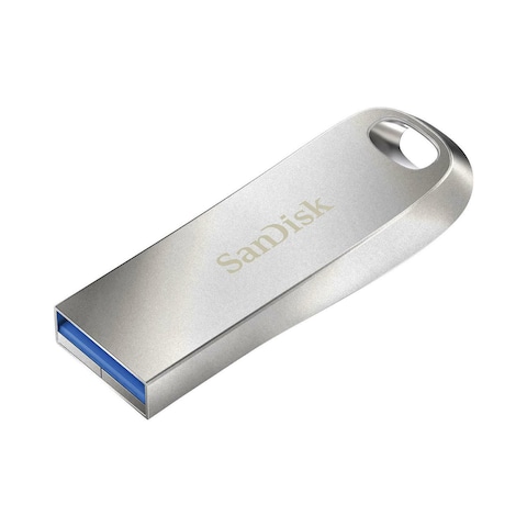 سانديسك الترا لوكس محرك فلاش USB 128 غيغا بايت - فضي
