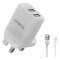 Oraimo Ocwu67Dc53 Firefly 2U Lightning Wall Charger Kit 12W White