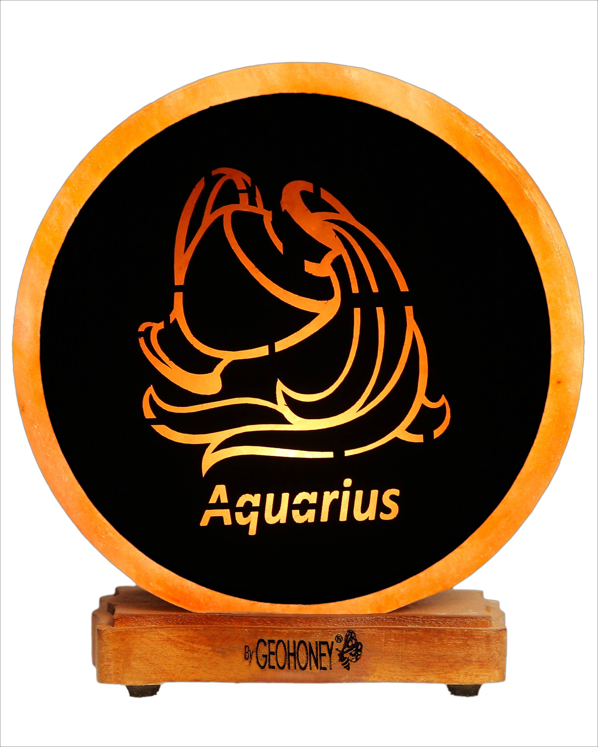 Geohoney Himalayan Salt Lamp - Zodiac Sign Aquarius