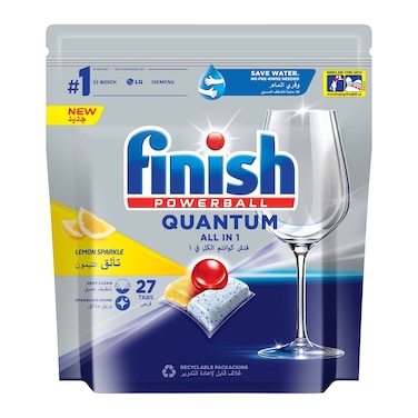 Finish Dishwasher Tablets with Lemon Sparkle - 27 Tablets
