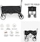 Egardenkart Heavy-duty Wagon Trolley Cart - Foldable Trolley for Shopping, Camping, Beach, Picnic   Shopping Trolley with Adjustable Handle and 360&deg; Wheels   Multipurpose Camping trolley (Black)