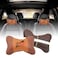 Generic 3Xr Car Seat Neck Rest, Head Rest, Head Cushion High Quality PU Rexin, 2 Pcs/Set Brown