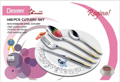 Dessini 148 Pcs Cutlery Set Silver