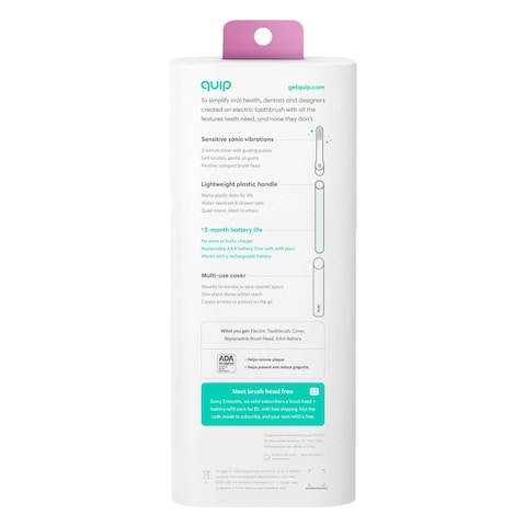 QUIP ADULT ELECTRIC TOOTHBRUSH PINK