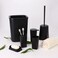 Bathroom Accessories Set,6-Piece Bathroom Gift Set,Toothbrush Holder,Toothbrush Cup,Soap Dispenser,Soap Dish,Toilet Brush Holder,Trash Can,Tumbler Bathroom Accessory Set Complete,Black