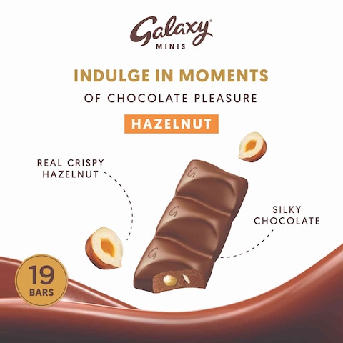 Galaxy Chocolate Minis Hazelnut Mini Chocolate Bars 19 Bars 237.5g