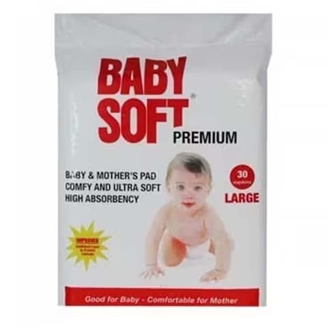 BABY SOFT PREMIUM DIAPER LARGE 30&#39;S