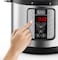 Black+Decker Smart Steam Pot, 1000W, 7 in 1, 6.0 L, Smart Programmable Electric Pressure Cooker, Black/Silver - PCP1000-B5