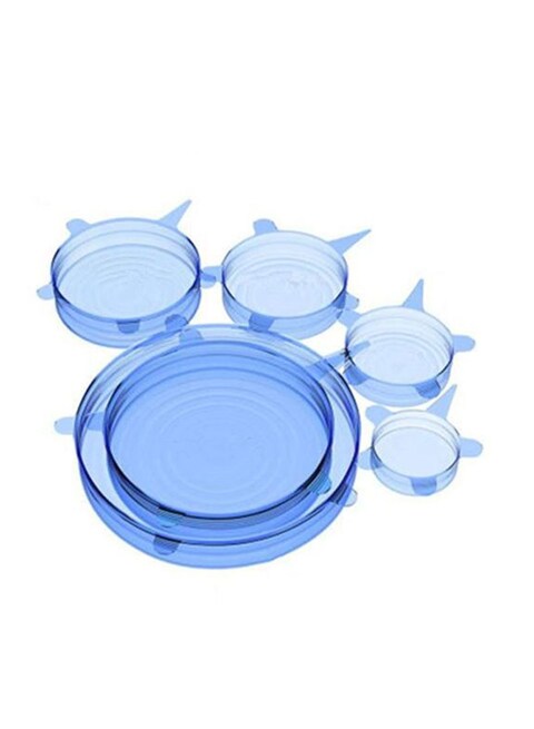 Umiwin 6-Piece Universal Silicone Suction Lid Clear Blue