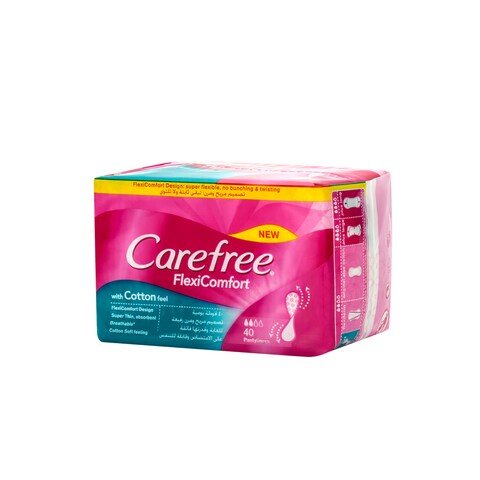 Carefree Daily Panty Liners - Flexi Comfort - Cotton Feel - 40 Pads